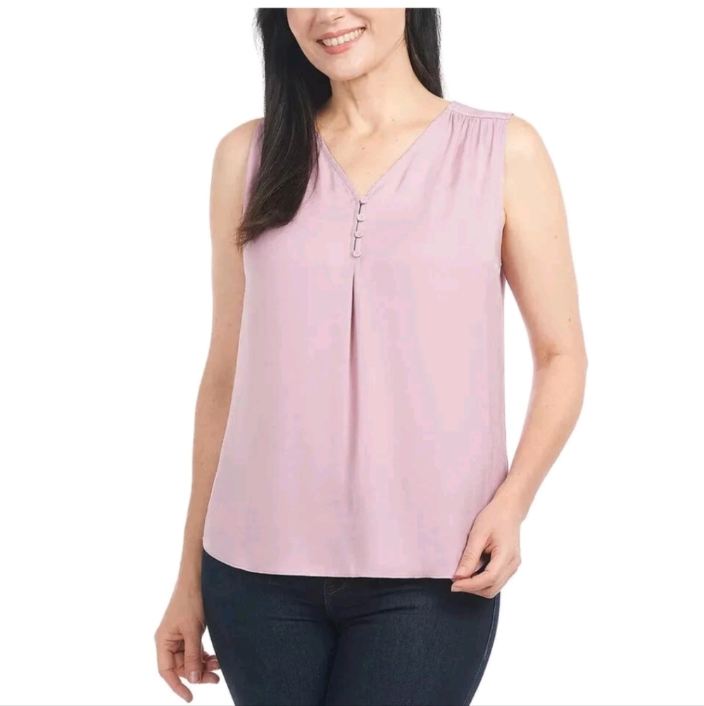 NWT Hilary Radley Ladies' Sleeveless Blouse‎ Purple(Soft Plum) S